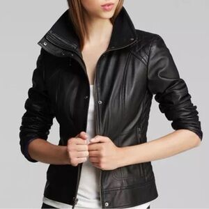 Cole Haan Women's Black Leather Jacket